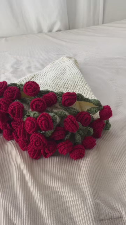Rose Bouquet Blanket (Soft Plush Throw)